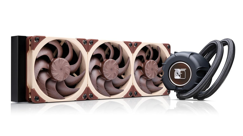 Noctua NL-LC1-36 AIO cooler with a triple-fan radiator, pump block, and braided tubing.