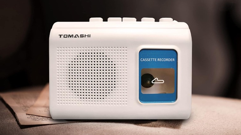 A white cassette player