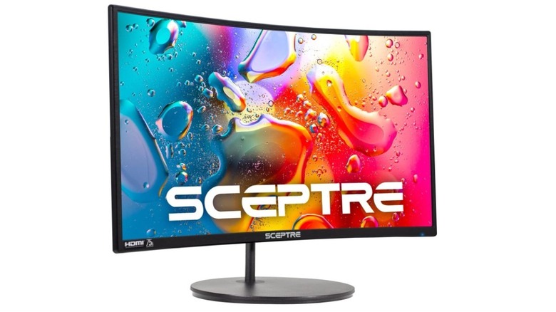 Sceptre C248W-1920RN curved monitor displaying vibrant colors on screen.