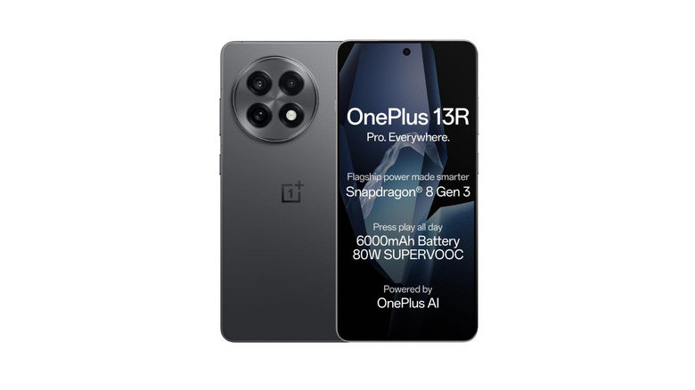 OnePlus 13R showing front and back of device on white background