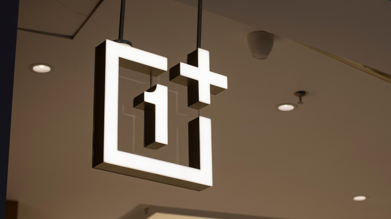 OnePlus logo in a physical store