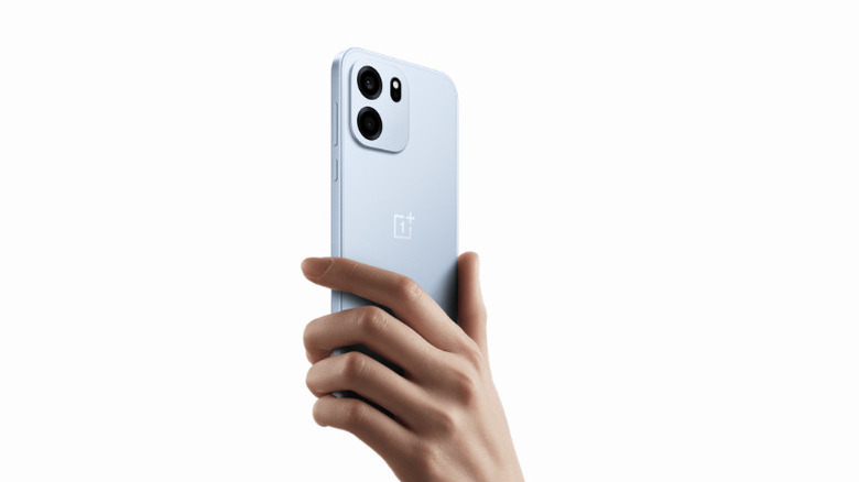 Hand holding a OnePlus Nord CE6 smartphone