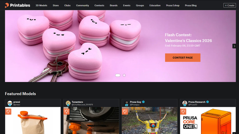 The Printables home page.