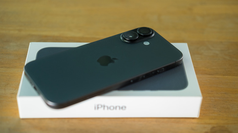 Apple iPhone 17 on a packaging box