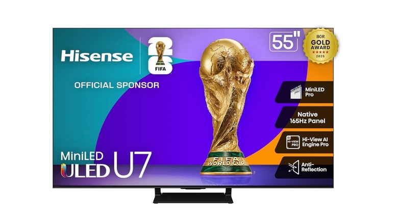 Hisense 55-inch Mini LED TV produce image that's available for Black Friday sale.