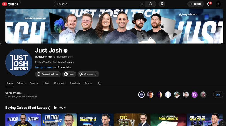 Just Josh YouTube channel