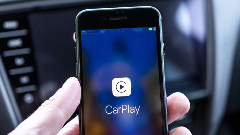 Apple CarPlay starting up on an iPhone