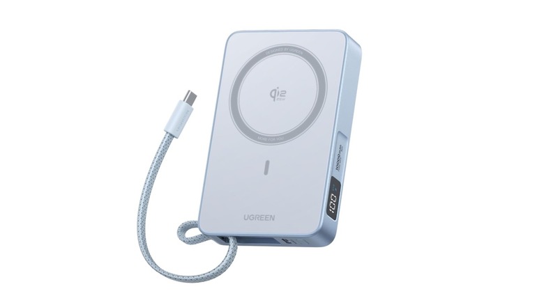Mockup of a power bank with MagSafe
