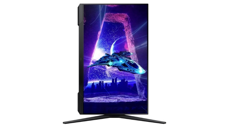 Samsung 24-inch Odyssey G30D in vertical orientation.
