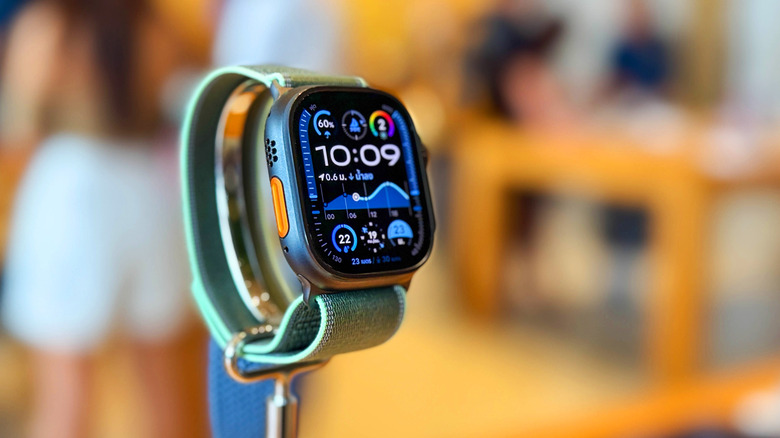 An Apple Watch Ultra 3 on display