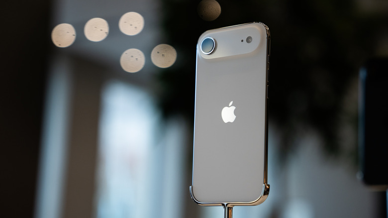 The iPhone Air on display in a retail store.