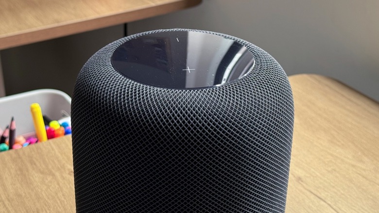 Close-up shot of Apple's original HomePod
