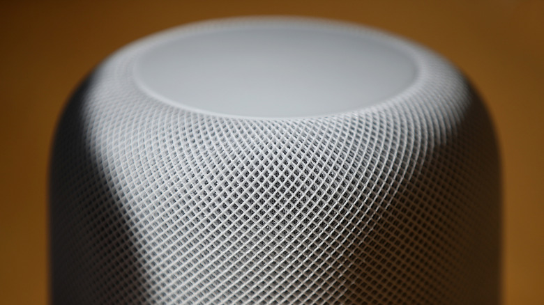 Close-up shot of Apple's HomePod