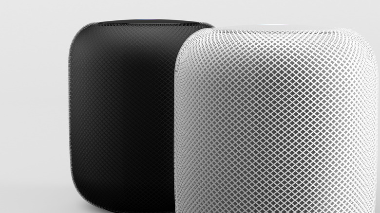 A pair of HomePods