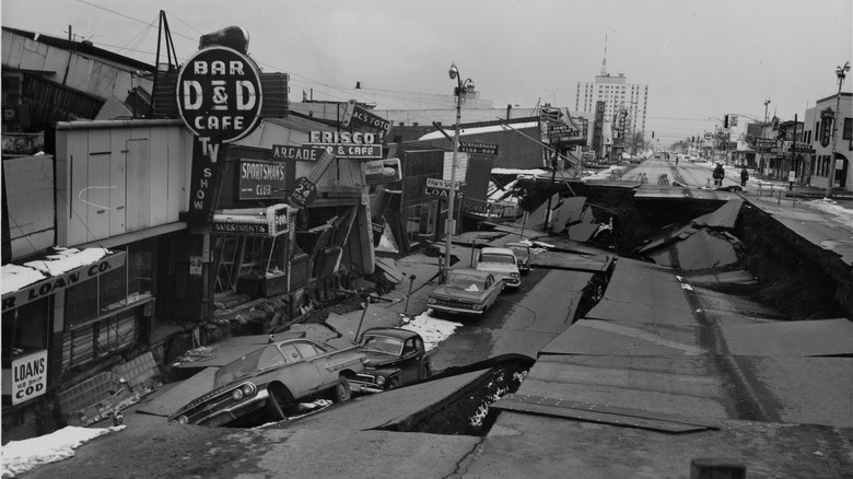 damage to Anchorage, Alaska from 1964 earthquake