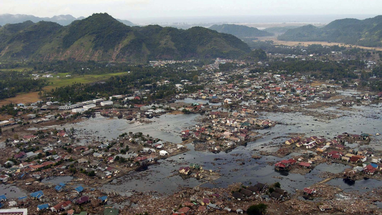 Damage to Sumatra from 2004 earthquake and tsunami