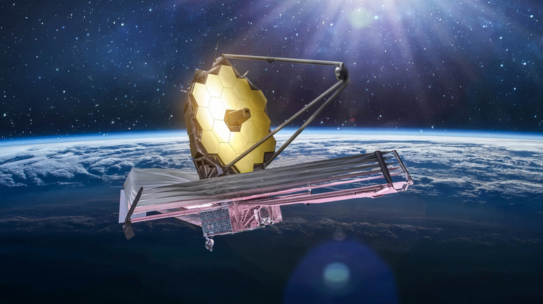 James Webb telescope orbiting Earth