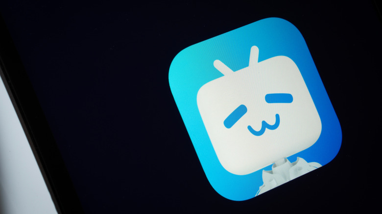 A close up of an iPad screen displaying the bilibili app.