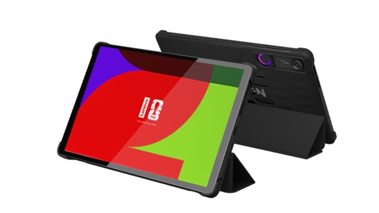 Lenovo Legion Tab Gen 5 with a kickstand case.