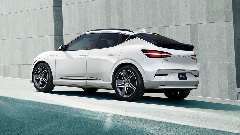 2025 Genesis GV60 rear three-quarter view.