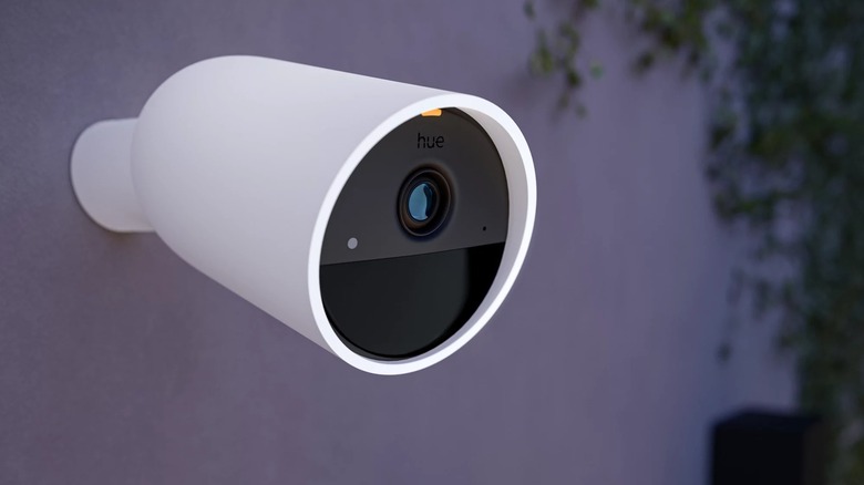 The Philips Secure Battery Camera mounted on a wall