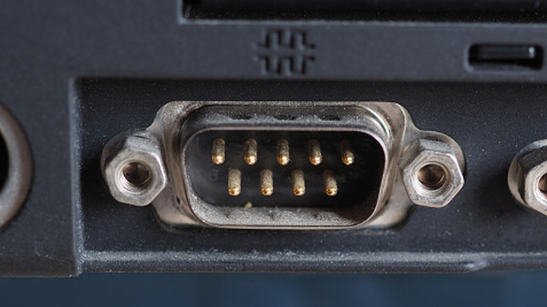 Picture of a 9-pin serial port