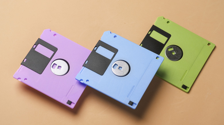 A stack of 3.5-inch floppy disks.