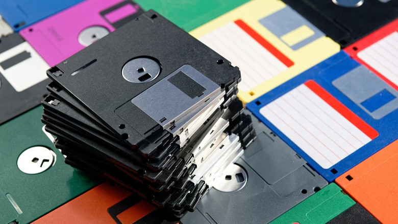 Stack of floppy disks