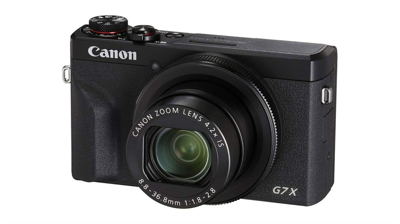 The Canon PowerShot G7X Mark III against a white background