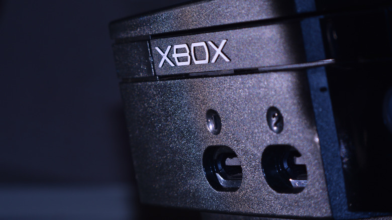 Close up shot of original Xbox console