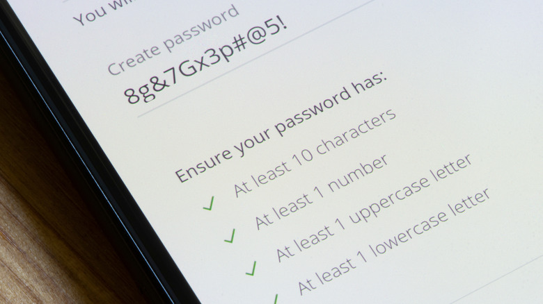 Creating a strong password on a phone