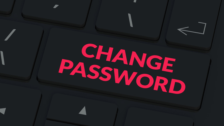 A keyboard with a Change Password key