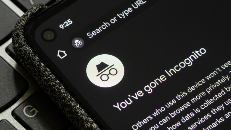 Incognito mode on a mobile web browser