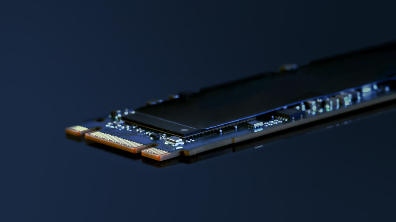 M.2 SSD on dark background