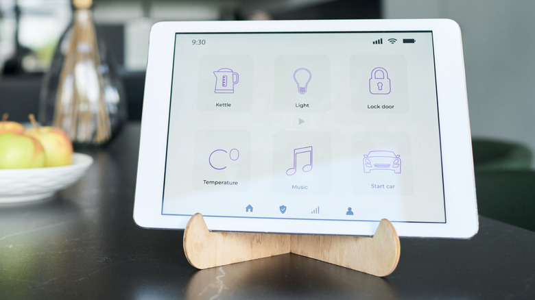 A smart home control app displaying various smart home components