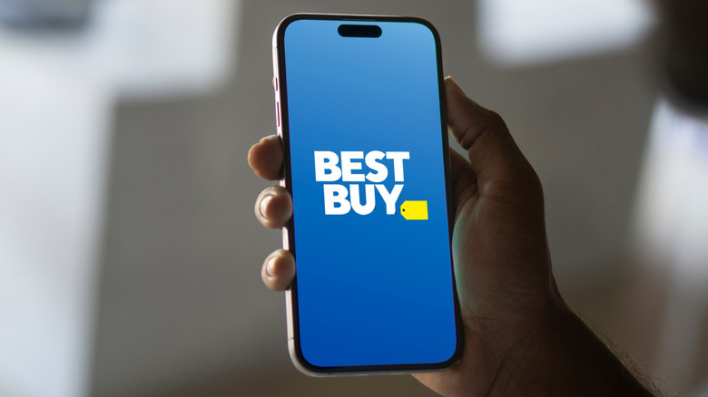 The Best Buy logo displayed on a smartphone screen