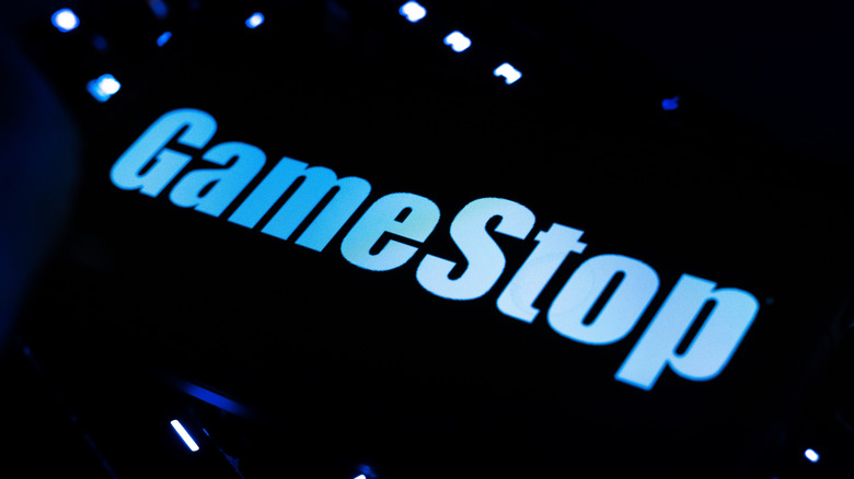 The GameStop logo against a dark background