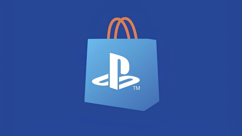 PlayStation Store logo on a blue background