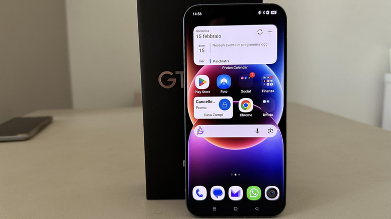 The Realme GT 8 Pro flagship handset with the display turned on.