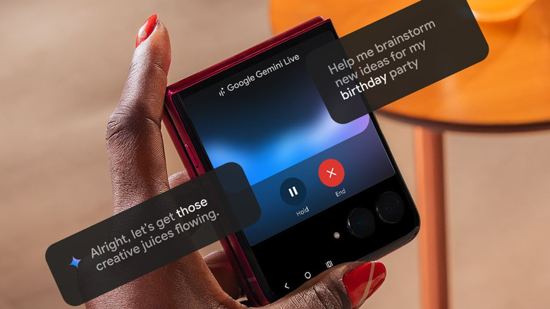 Motorola Razr Ultra (2025) using Google Gemini Live on its external display.