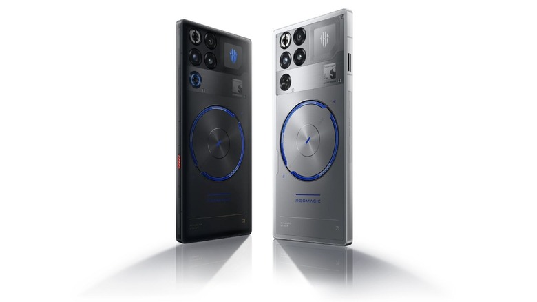 REDMAGIC 11S Pro phones shown in black and silver on a white background.