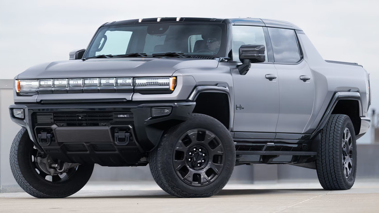 GMC Hummer EV Pickup 3X shown from the front on a road.