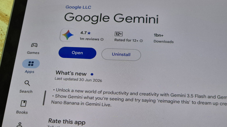 Google Play Store running on a tablet