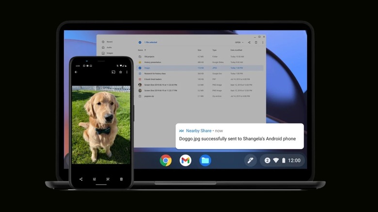 Example of how the Chromebook team use Nearby Share