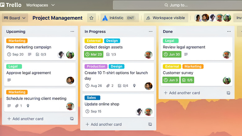 Screenshot of Trello running on Windows