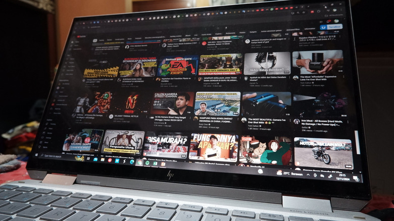 YouTube on a computer