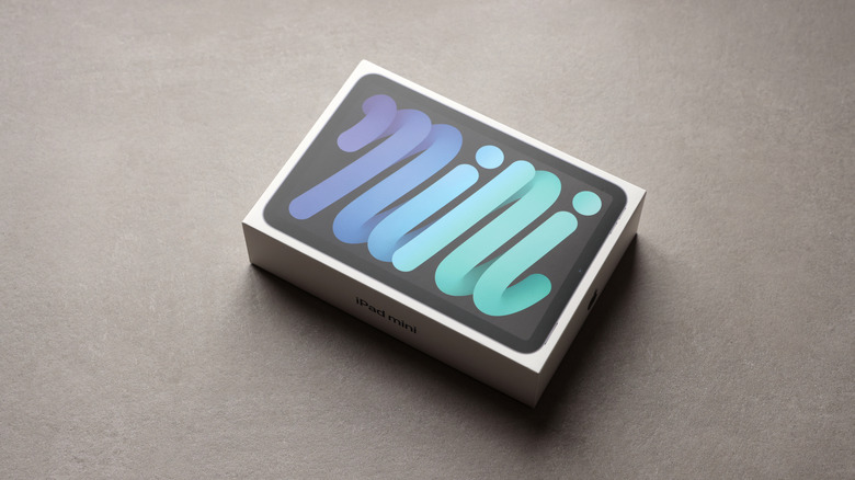 The retail box of an iPad mini 6.