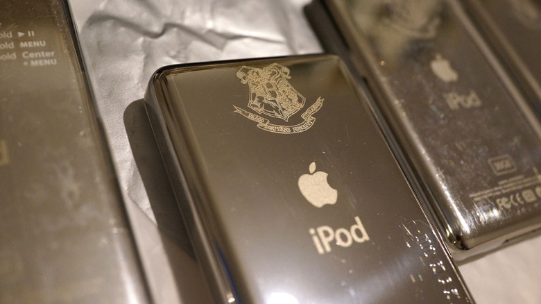 A number of Harry Potter engraved iPod units