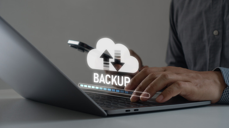 Person transferring data to the cloud