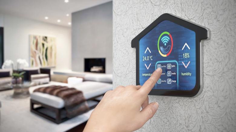 Person using a smart home interface